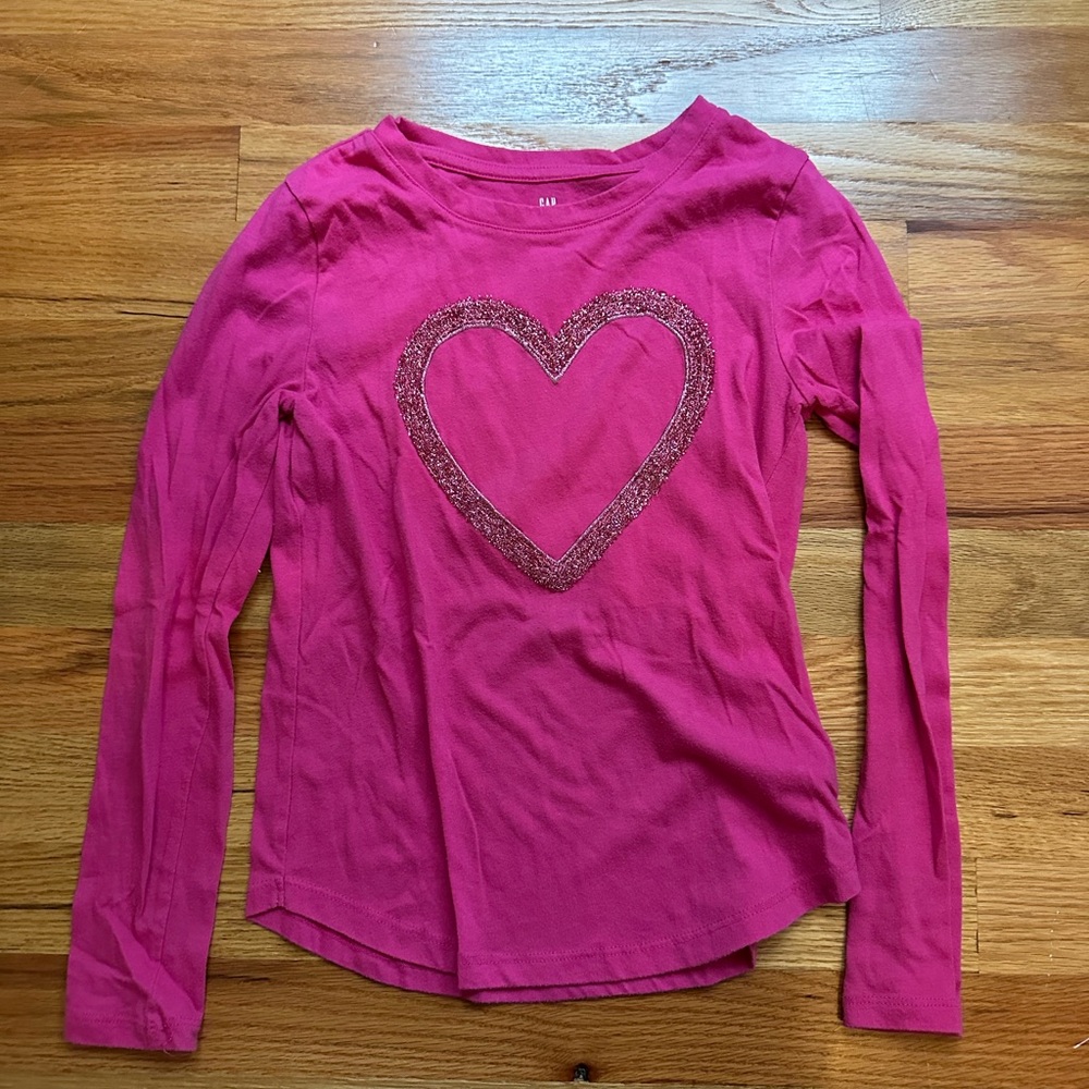 Pink Long Sleeve Shirt with Heart Design